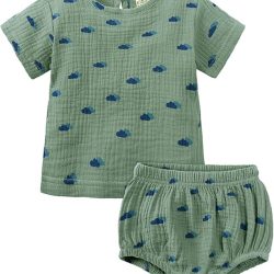 Fitted diaper set with T-shirt