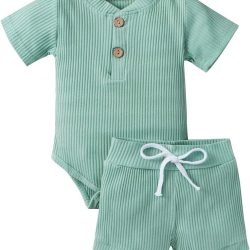 Short sleeve romper and shorts set